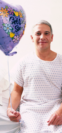 Man in Hospital with Balloon